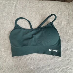DFYNE Dark Green Dynamic Backless Sports Bra